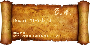 Budai Alfréd névjegykártya